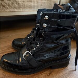 AllSaints Donita Combat Boot - Black - Size 9